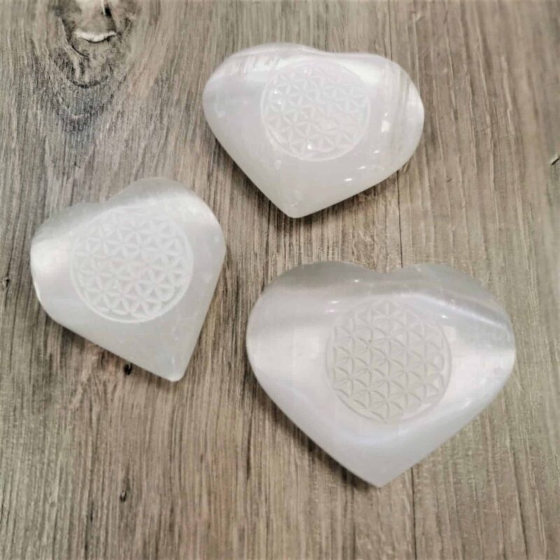 Coeur Selenite Fleur de Vie – Image 2