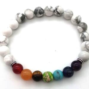 Bracelet Howlite 7 chakras 8mm