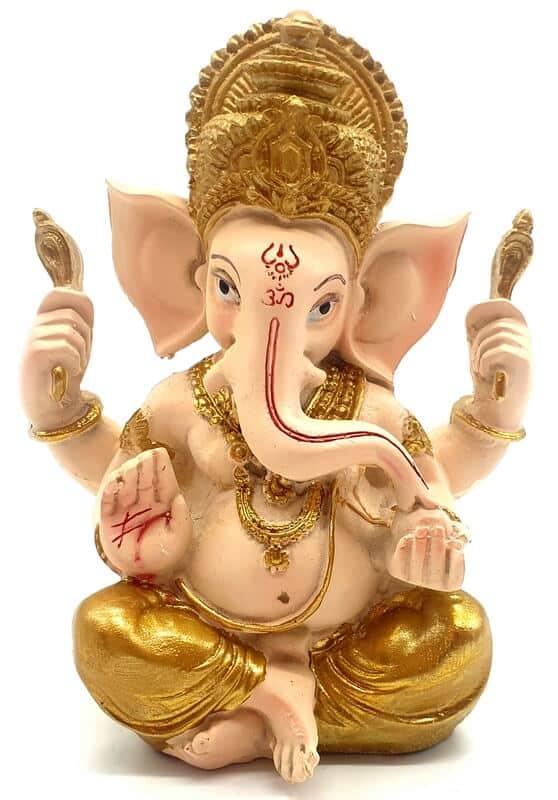 Statue Ganesh Beige/Or Statue Ganesh Beige/Or