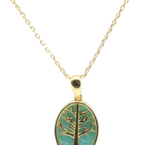 Collier Argent 925 Amazonite & Arbre de Vie