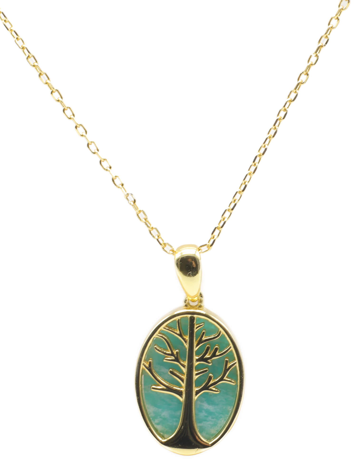 Collier Argent 925 Amazonite & Arbre de Vie Collier Argent 925 Amazonite & Arbre de Vie