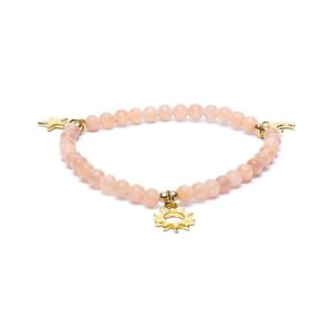 Bracelet Pierre du soleil breloque étoile/lune/soleil 4mm