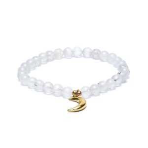 Bracelet Pierre de Lune Breloque Lune 6mm