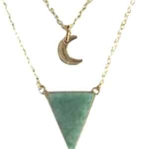 Collier Triangle Aventurine Verte