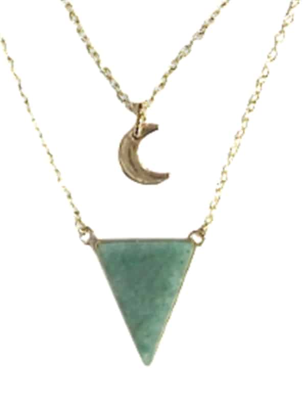 Collier Triangle Aventurine Verte Collier Triangle Aventurine Verte