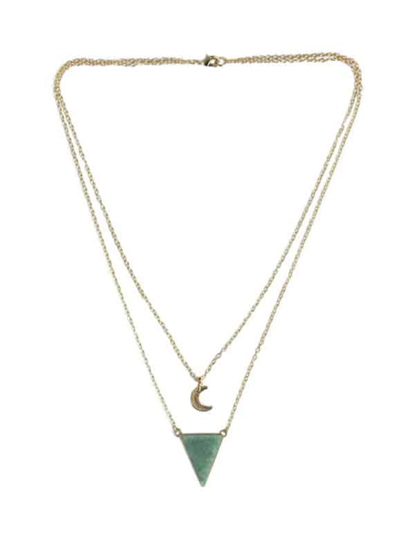 Collier Triangle Aventurine Verte Collier Triangle Aventurine Verte – Image 2
