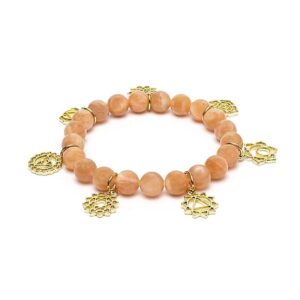 Bracelet Breloques Chakras Pierre Soleil