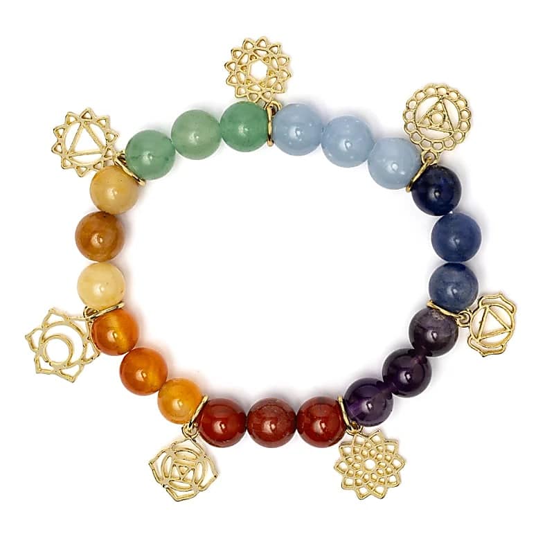Bracelet Breloques Pierres 7 chakras Bracelet Breloques Pierres 7 chakras – Image 2